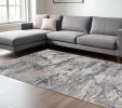 10' X 13' Gray And Beige Abstract Area Rug