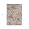 3' X 5' Beige And Brown Tropical Botanical Area Rug