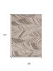 5' X 8' Beige And Brown Tropical Botanical Area Rug