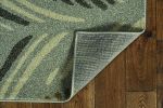 5' X 8' Beige And Brown Tropical Botanical Area Rug
