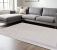 8' X 11' Ivory And Silver Abstract Area Rug