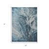 5' X 8' Silver And Blue Abstract Area Rug