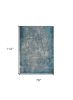 7' X 10' Blue And Silver Abstract Area Rug