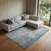 10' X 13' Silver Blue Machine Woven Abstract Smudge Indoor Area Rug