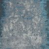 10' X 13' Silver Blue Machine Woven Abstract Smudge Indoor Area Rug