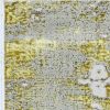 5' X 8' Ivory And Gold Abstract Area Rug