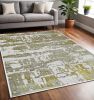 5' X 8' Ivory And Gold Abstract Area Rug