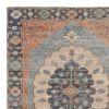 2' X 4' Blue Orange And Black Jute Medallion Hand Woven Area Rug