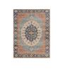 2' X 4' Blue Orange And Black Jute Medallion Hand Woven Area Rug
