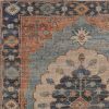 3' X 5' Blue Orange And Black Jute Medallion Hand Woven Area Rug