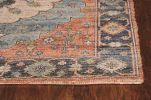 3' X 5' Blue Orange And Black Jute Medallion Hand Woven Area Rug