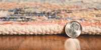 3' X 5' Blue Orange And Black Jute Medallion Hand Woven Area Rug