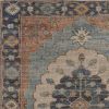 9' X 12' Blue Orange And Black Jute Medallion Hand Woven Area Rug
