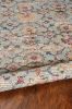 2' X 4' Blue And Beige Jute Floral Hand Woven Area Rug