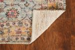 2' X 4' Blue And Beige Jute Floral Hand Woven Area Rug
