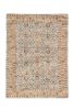 8' X 10' Blue And Beige Jute Floral Hand Woven Area Rug
