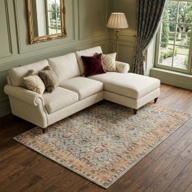9' X 12' Blue And Beige Jute Floral Hand Woven Area Rug