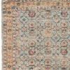 9' X 12' Blue And Beige Jute Floral Hand Woven Area Rug
