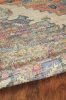 3' X 5' Blue Brick Red And Brown Jute Medallion Hand Woven Distressed Area Rug