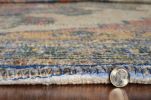 5' X 7' Blue Brick Red And Brown Jute Medallion Hand Woven Distressed Area Rug