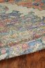 5' X 7' Blue Brick Red And Brown Jute Medallion Hand Woven Distressed Area Rug