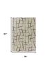 3' X 5' Ivory And Dark Gray Abstract Shag Area Rug