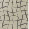 3' X 5' Ivory And Dark Gray Abstract Shag Area Rug