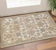 2' X 3' Ivory Beige And Gray Wool Floral Medallion Area Rug