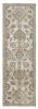 7' Ivory Beige And Gray Wool Floral Medallion Runner Rug