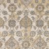 8' X 11' Ivory Beige And Gray Wool Floral Medallion Distressed Area Rug