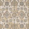 8' X 11' Ivory Beige And Gray Wool Floral Medallion Distressed Area Rug
