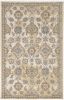 8' X 11' Ivory Beige And Gray Wool Floral Medallion Distressed Area Rug