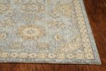 2' X 3' Sage Orange And Gray Wool Floral Distressed Area Rug