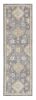 8' Sage Orange And White Wool Floral Distressed Runner Rug