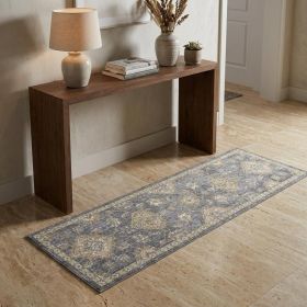 3' X 5' Sage Orange And White Wool Floral Distressed Area Rug