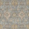 3' X 5' Sage Orange And White Wool Floral Distressed Area Rug