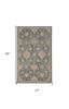 2' X 3' Sage And Slate Gray Wool Floral Medallion Area Rug