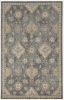 2' X 3' Sage And Slate Gray Wool Floral Medallion Area Rug