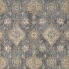 2' X 3' Sage And Slate Gray Wool Floral Medallion Area Rug