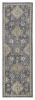 7' Sage And Slate Gray Wool Floral Medallion Runner Rug