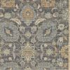 3' X 5' Taupe Orange And Gray Wool Floral Distressed Area Rug