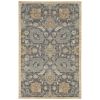 3' X 5' Taupe Orange And Gray Wool Floral Distressed Area Rug