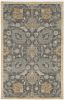 9' X 13' Taupe Orange And Gray Wool Floral Distressed Area Rug