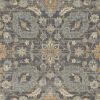 9' X 13' Taupe Orange And Gray Wool Floral Distressed Area Rug