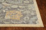 9' X 13' Taupe Orange And Gray Wool Floral Distressed Area Rug