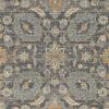9' Taupe Orange And Gray Wool Floral Distressed Round Rug