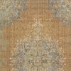8' X 11' Brown And Gray Wool Medallion Distressed Area Rug