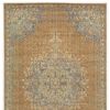 8' X 11' Brown And Gray Wool Medallion Distressed Area Rug