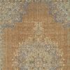 9' Brown And Gray Wool Medallion Distressed Round Rug