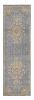 8' Slate Gray And Orange Wool Medallion Distressed Runner Rug
